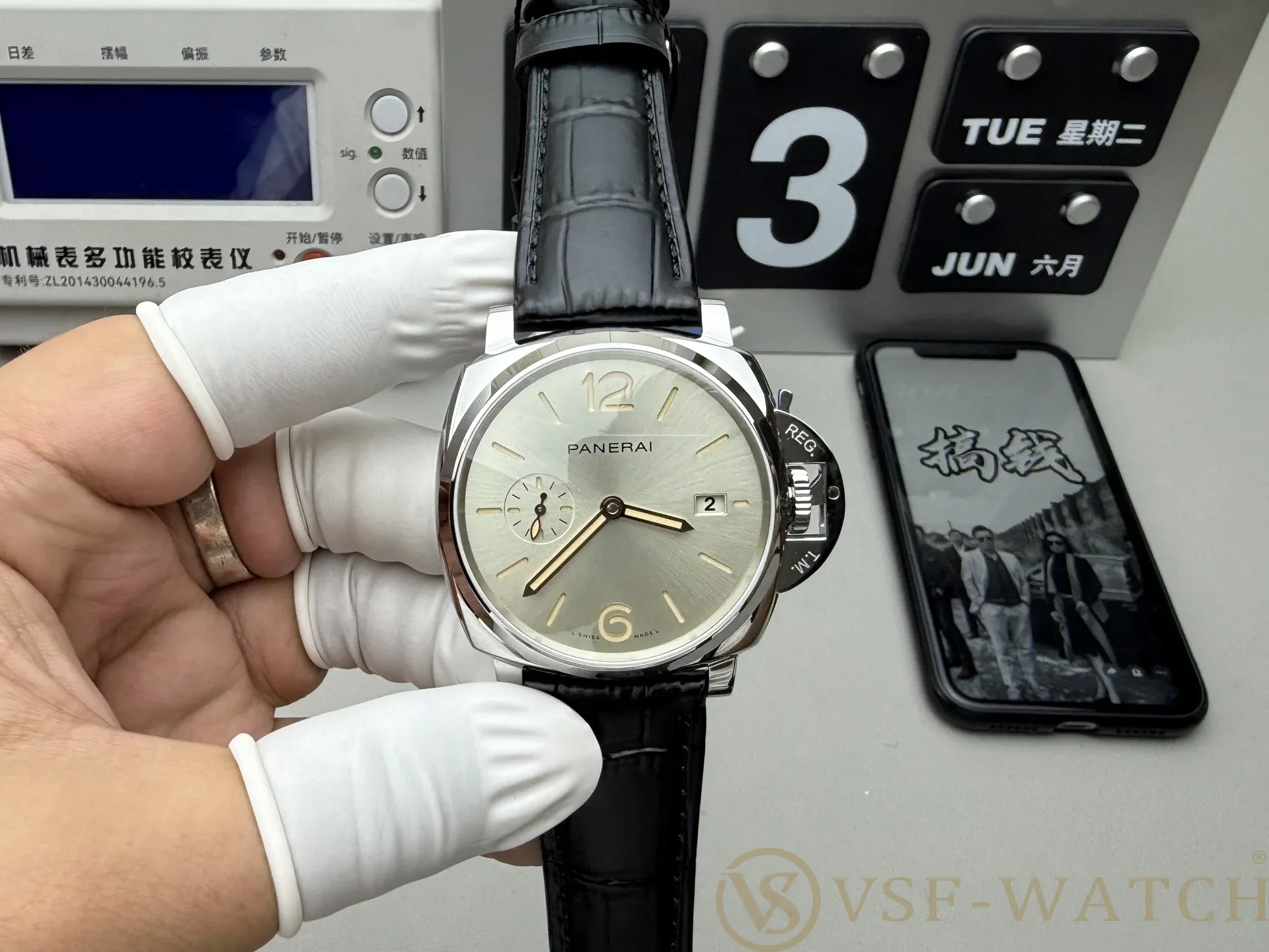 VSF Watch Panerai Luminor Due 42mm Ivory Dial Black Leather 