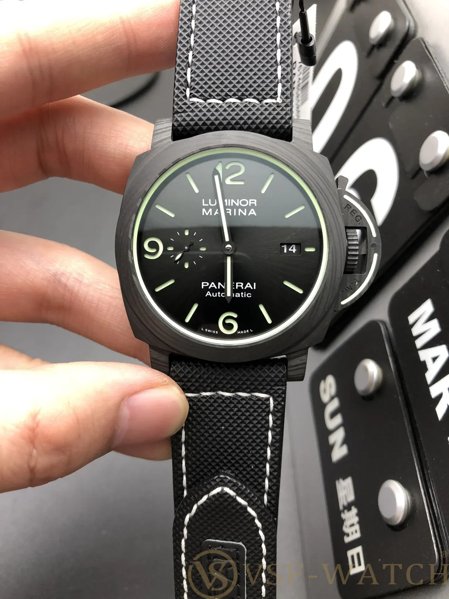 VSF Watch Factory Panerai Luminor Marina 44mm Black Dial Lum