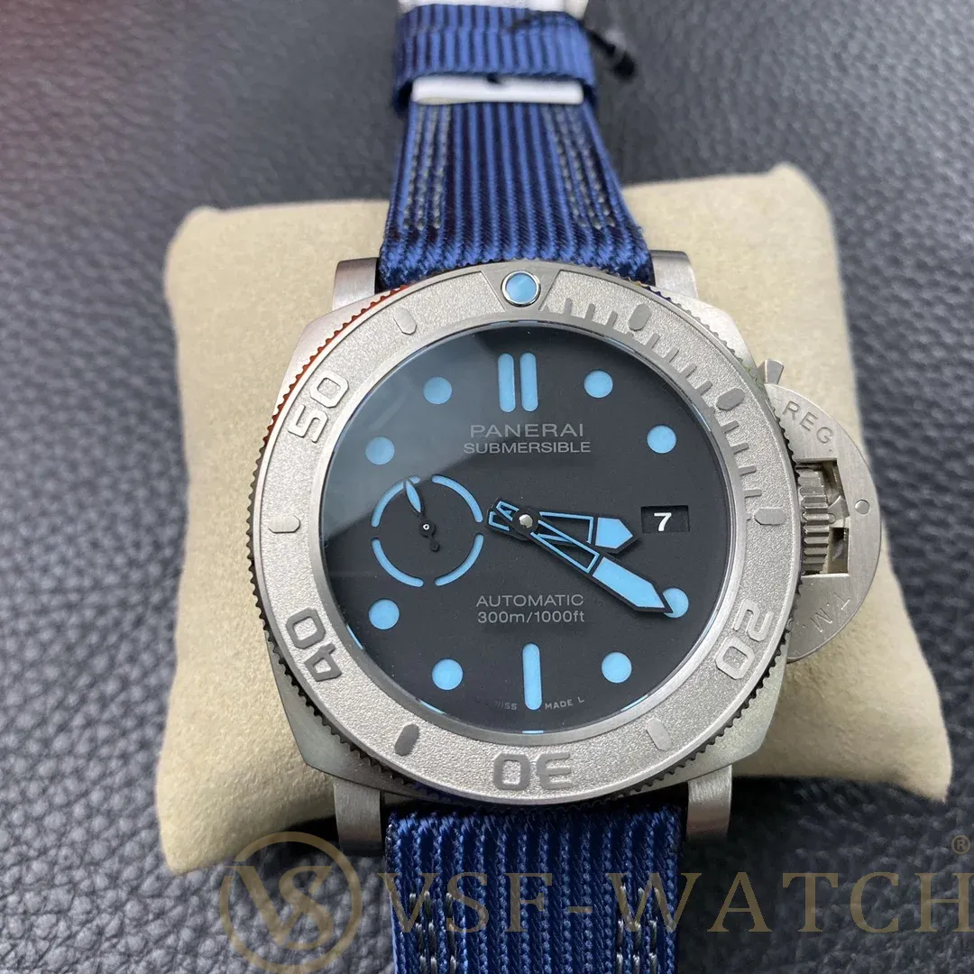 VSF Watch Factory Panerai Submersible 47mm Black Dial Blue L