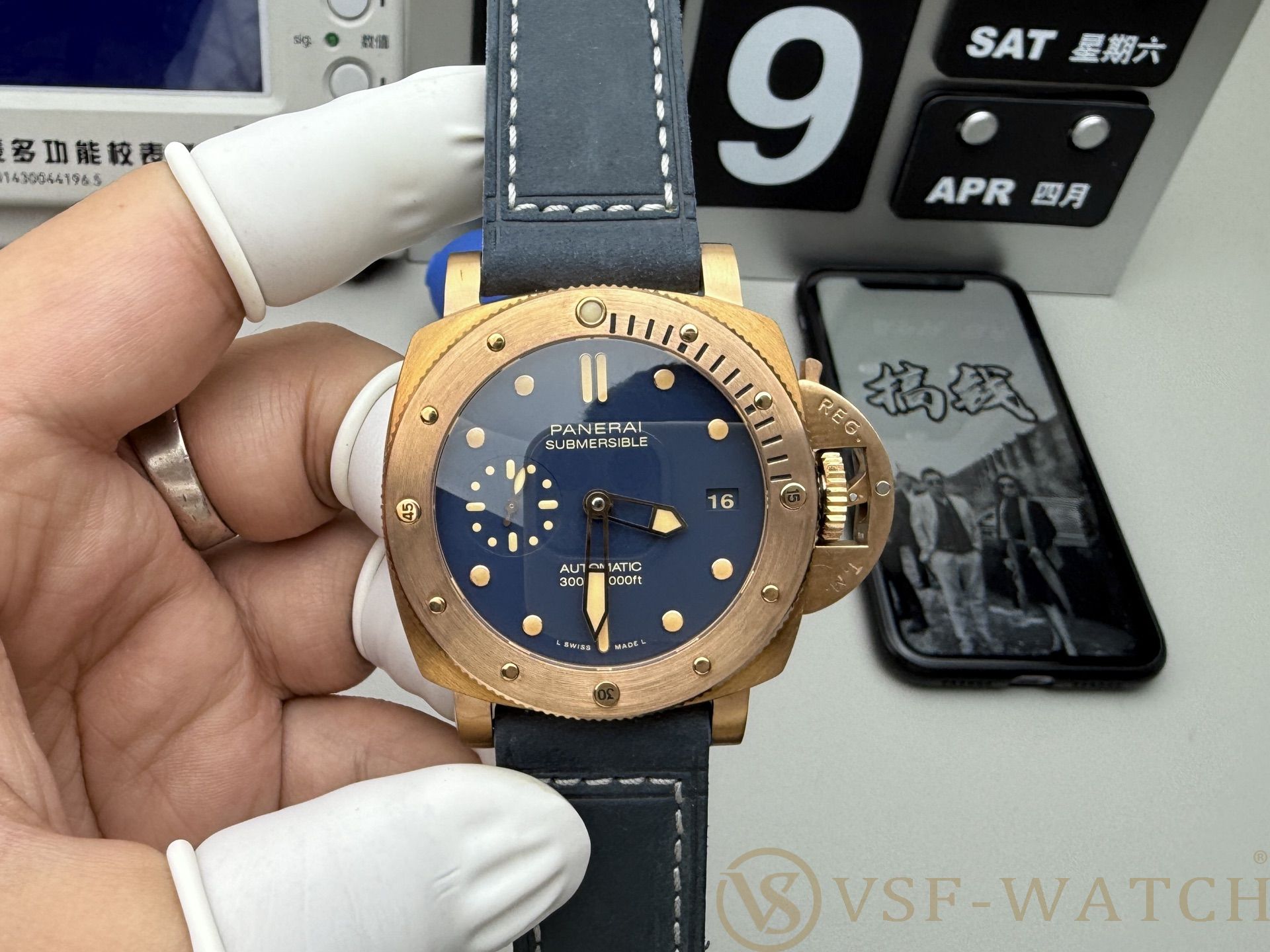 VSF Watch Factory Panerai Submersible 42mm Blue Dial Luminou