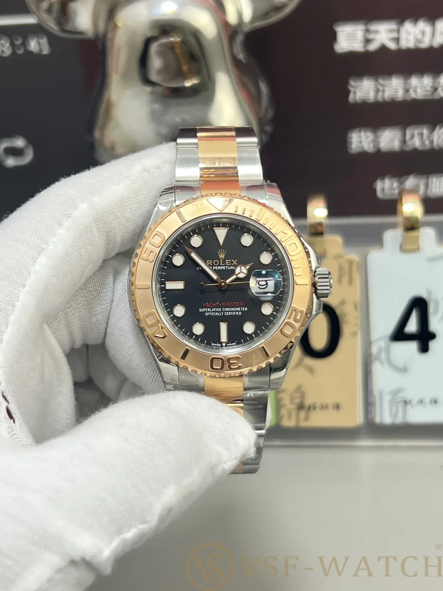 VSF Watch Factory Rolex Yacht-Master 44mm Black Dial Rosegol