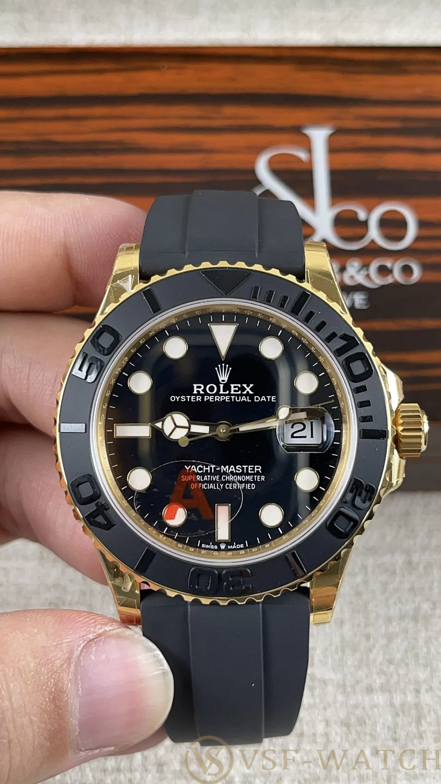 VSF Watch Factory Rolex Yacht-Master 42mm Yellow Gold Black 
