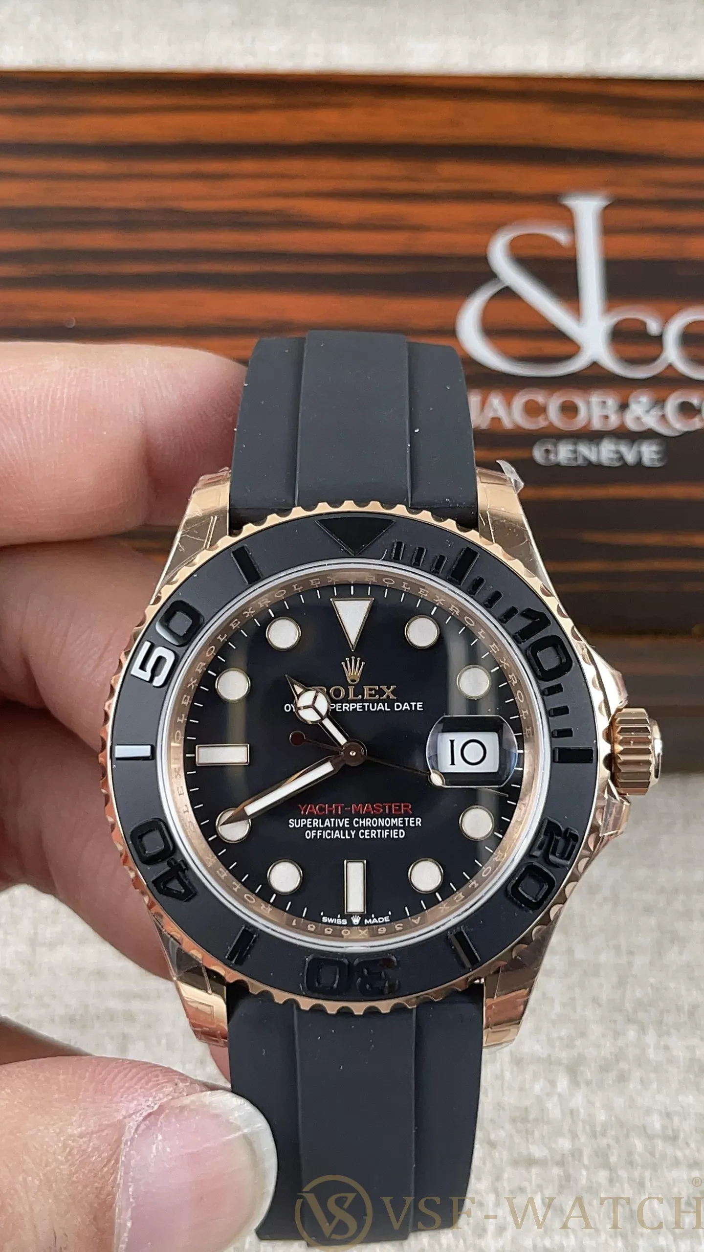 VSF Watch Factory Rolex Yacht-Master 40mm Rose Gold Matte Bl