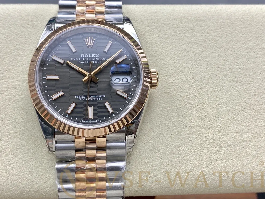 VSF Watch Factory Rolex Datejust 36mm Slate Grey Fluted Moti