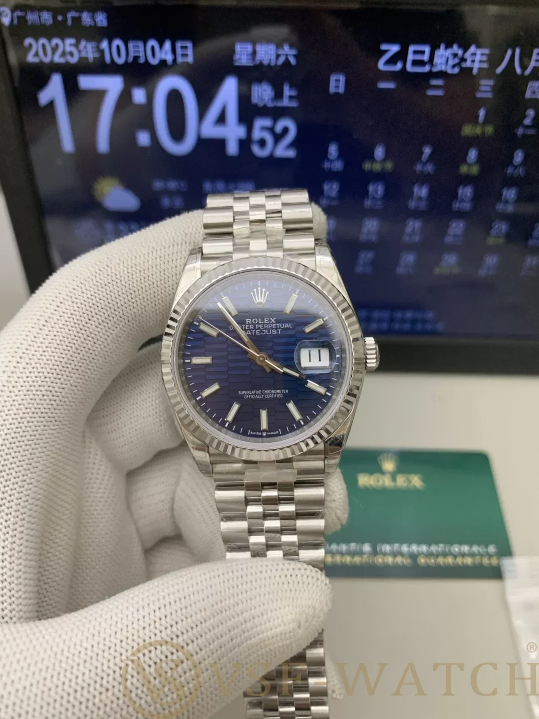 VSF Watch Factory Rolex Datejust 36mm Blue Fluted Motif Dial