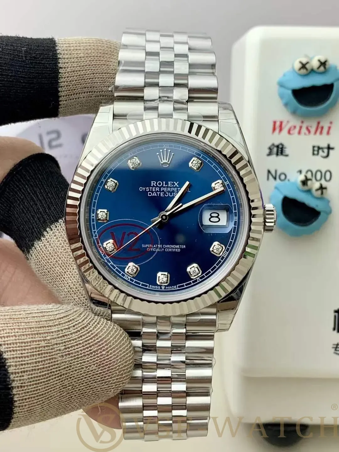 VS Factory Rolex Datejust 41 Blue Diamond Dial Jubilee Brace