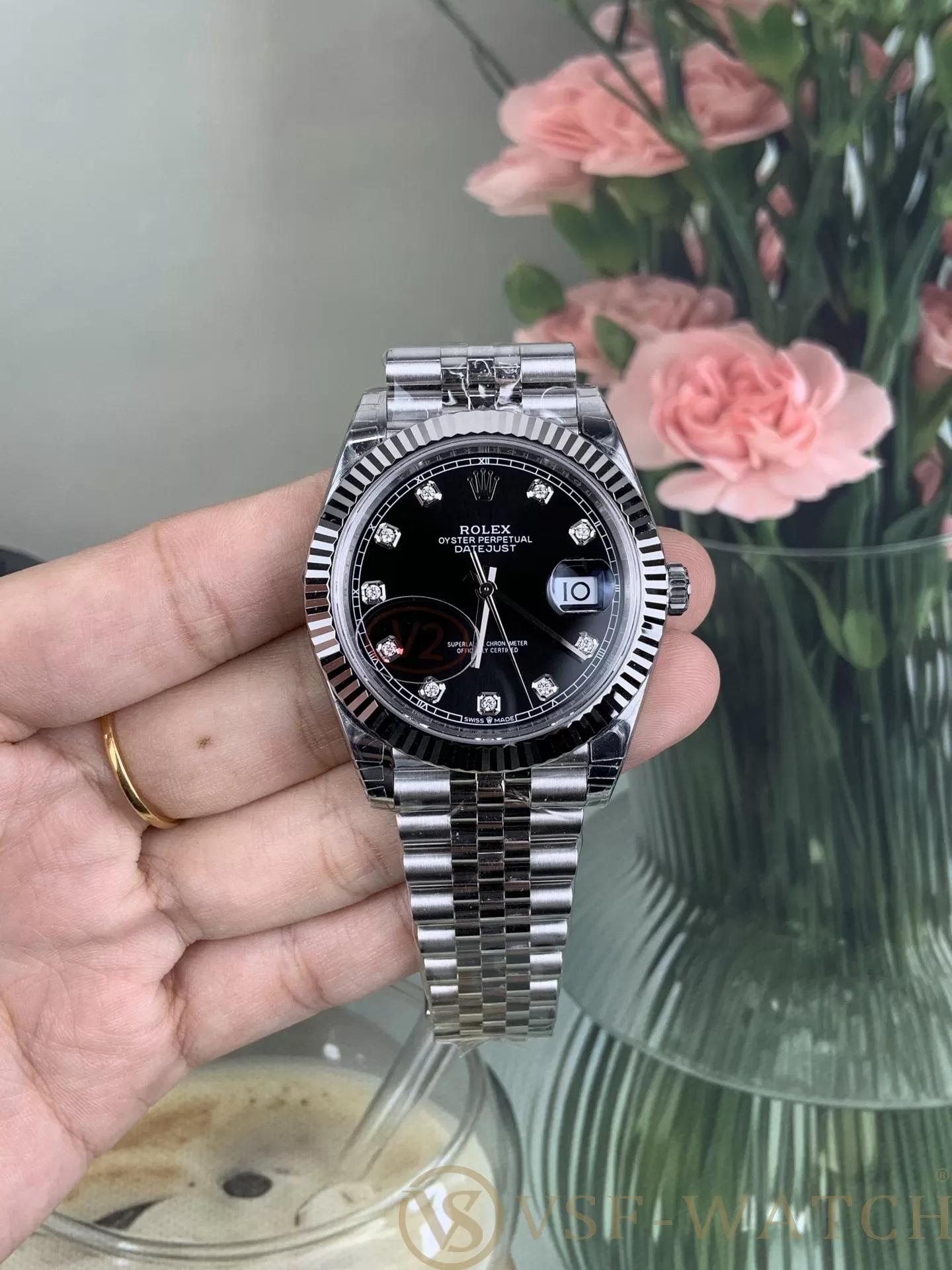 VS Factory (V2) Rolex Datejust 41mm Deep Black Diamond Dial 