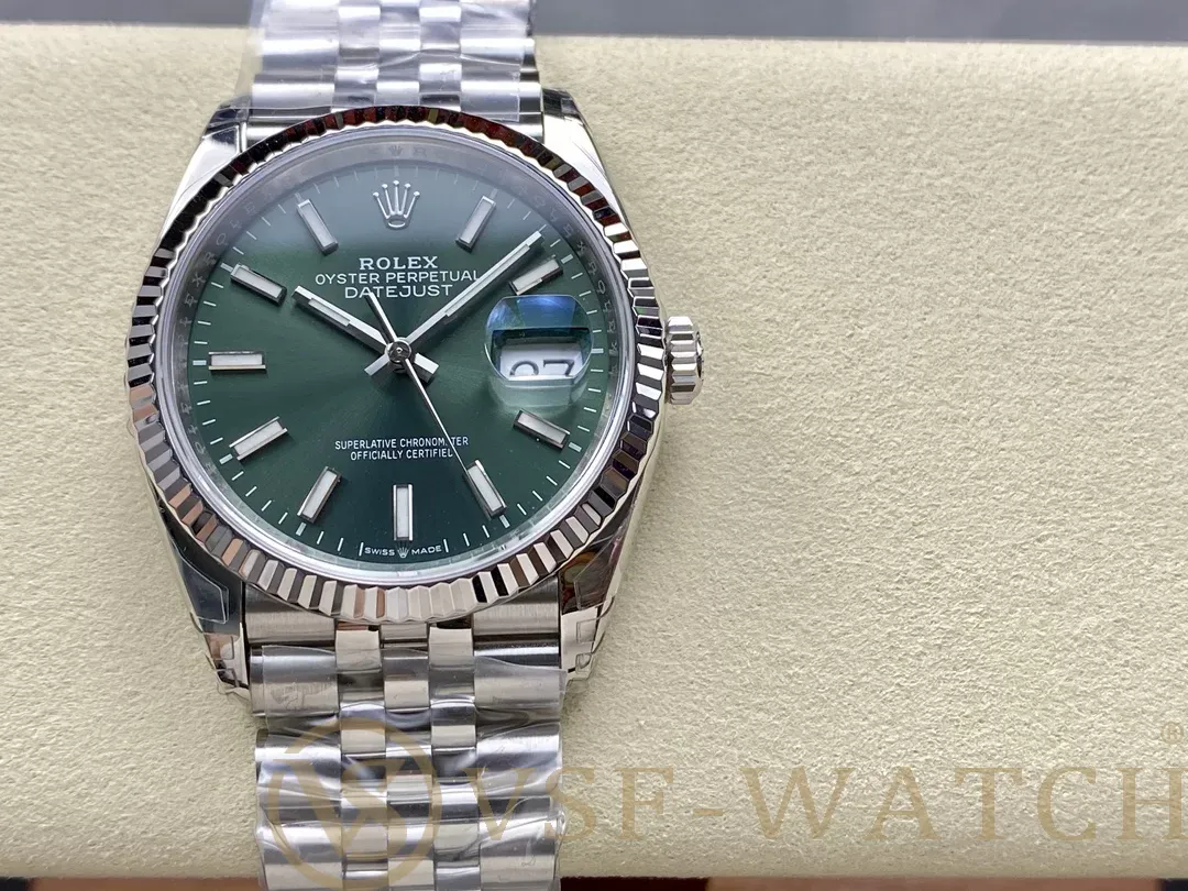 VSF Watch Factory Rolex Datejust 36mm Sunburst Green Dial Ju