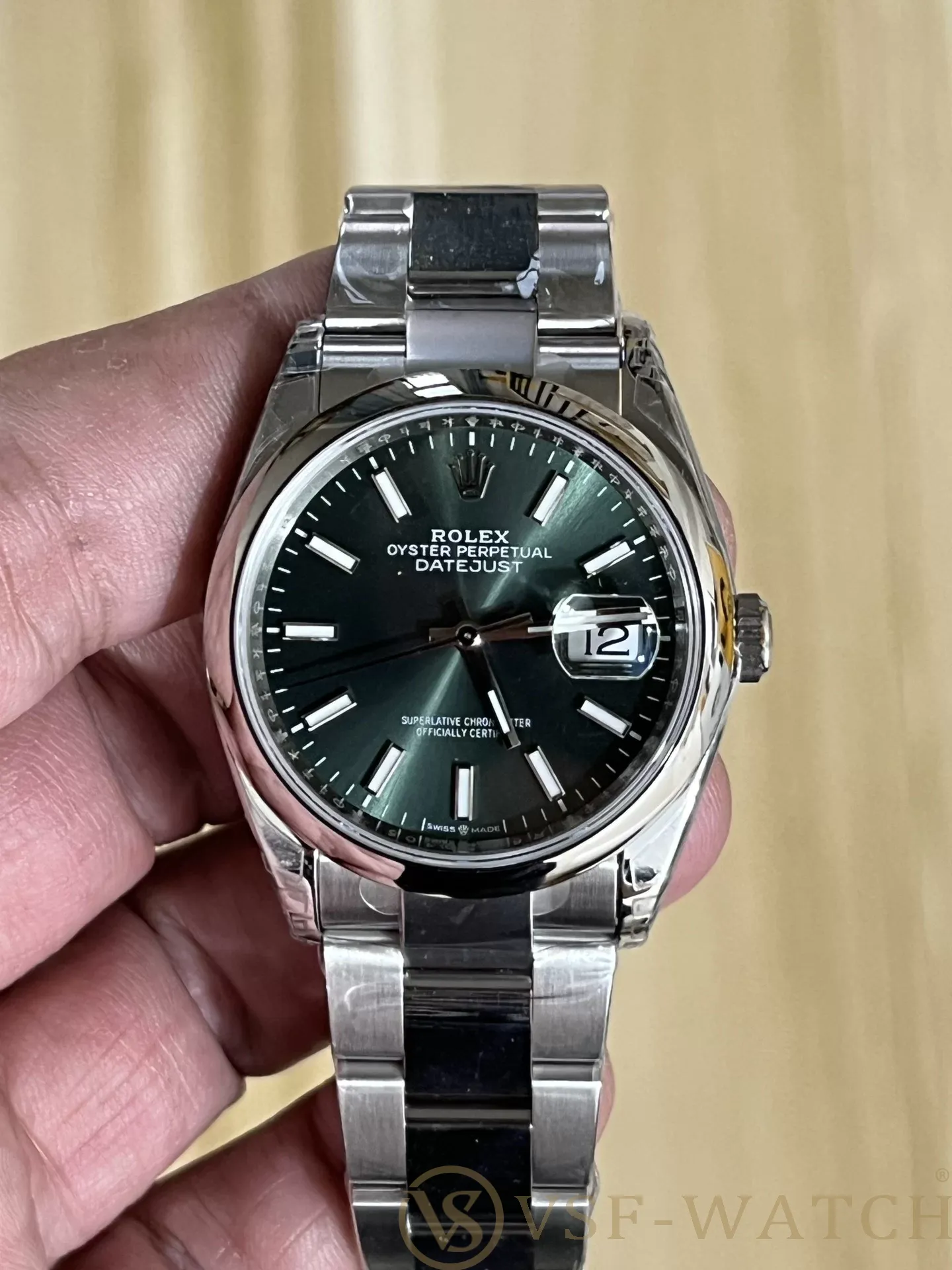 VSF Watch Factory Rolex Datejust 36mm Sunburst Green Dial Sm