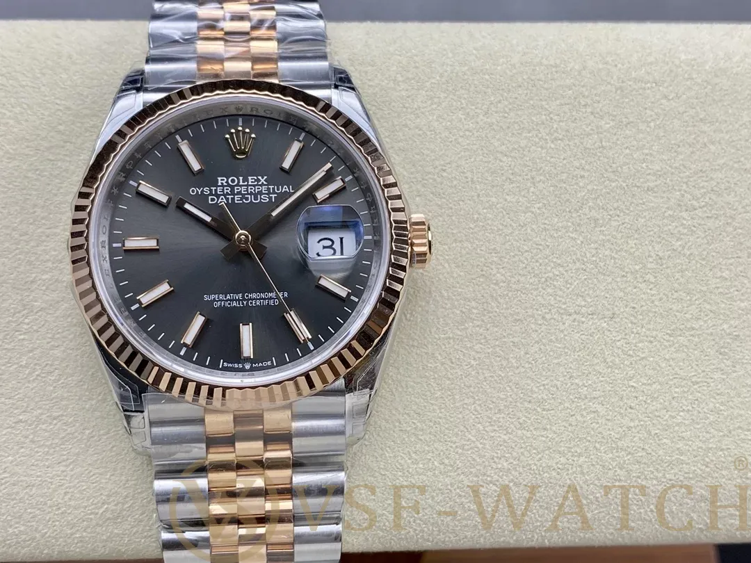 VSF Watch Factory Rolex Datejust 36mm Two-Tone Rose Gold Sun