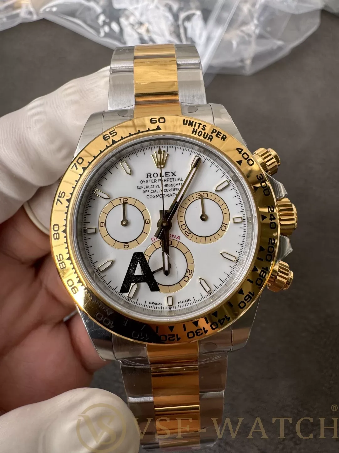 VS Factory Rolex Cosmograph Daytona Two-Tone Yellow Gold Whi