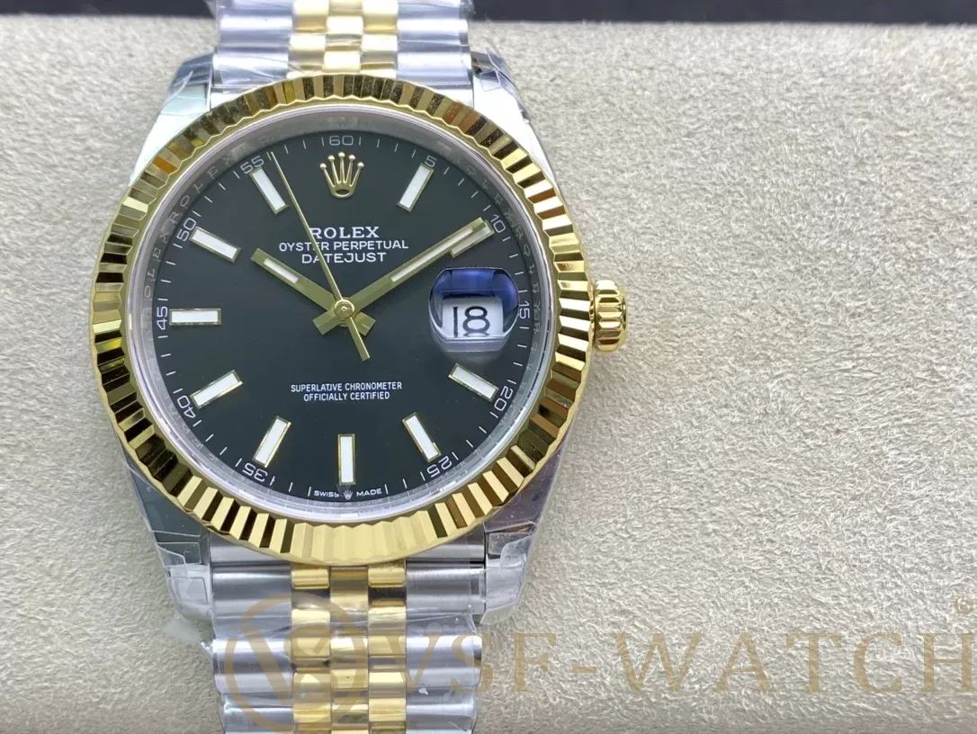 VS Factory Rolex Datejust 41mm Two-Tone Yellow Gold Green Di