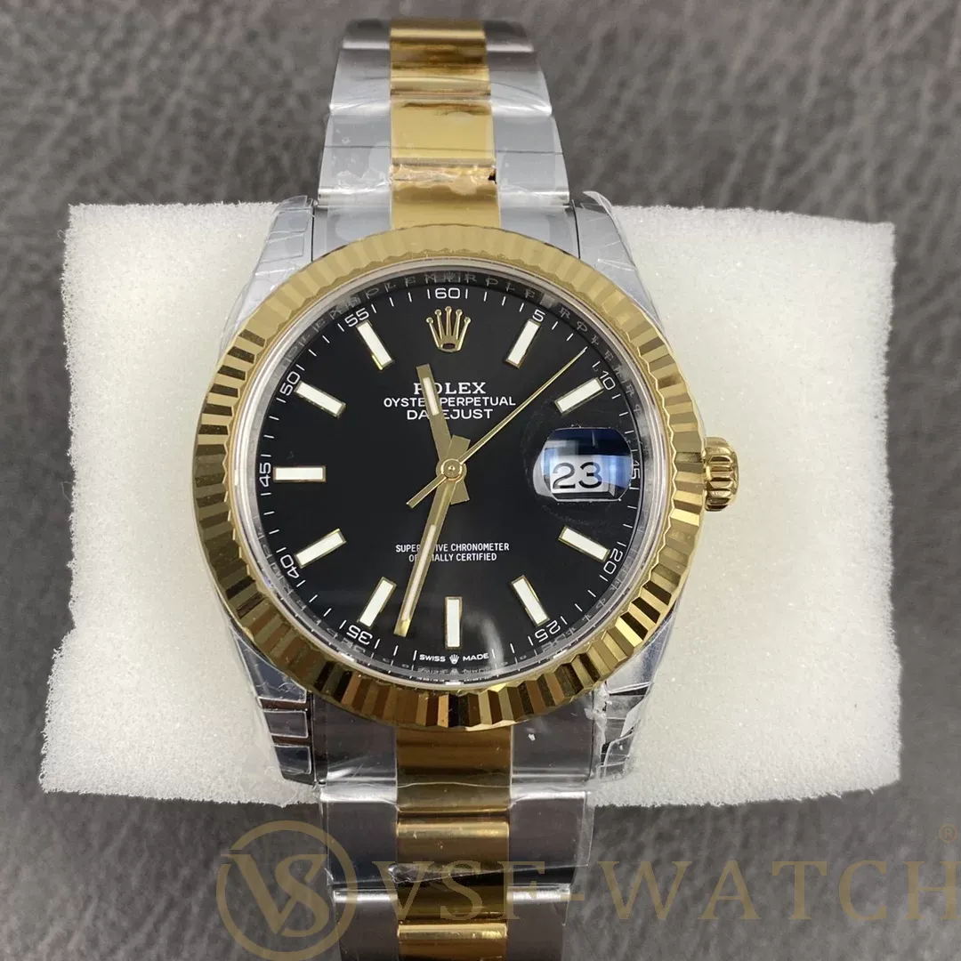 VS Factory Rolex Datejust 41mm Two-Tone Yellow Gold Black Su