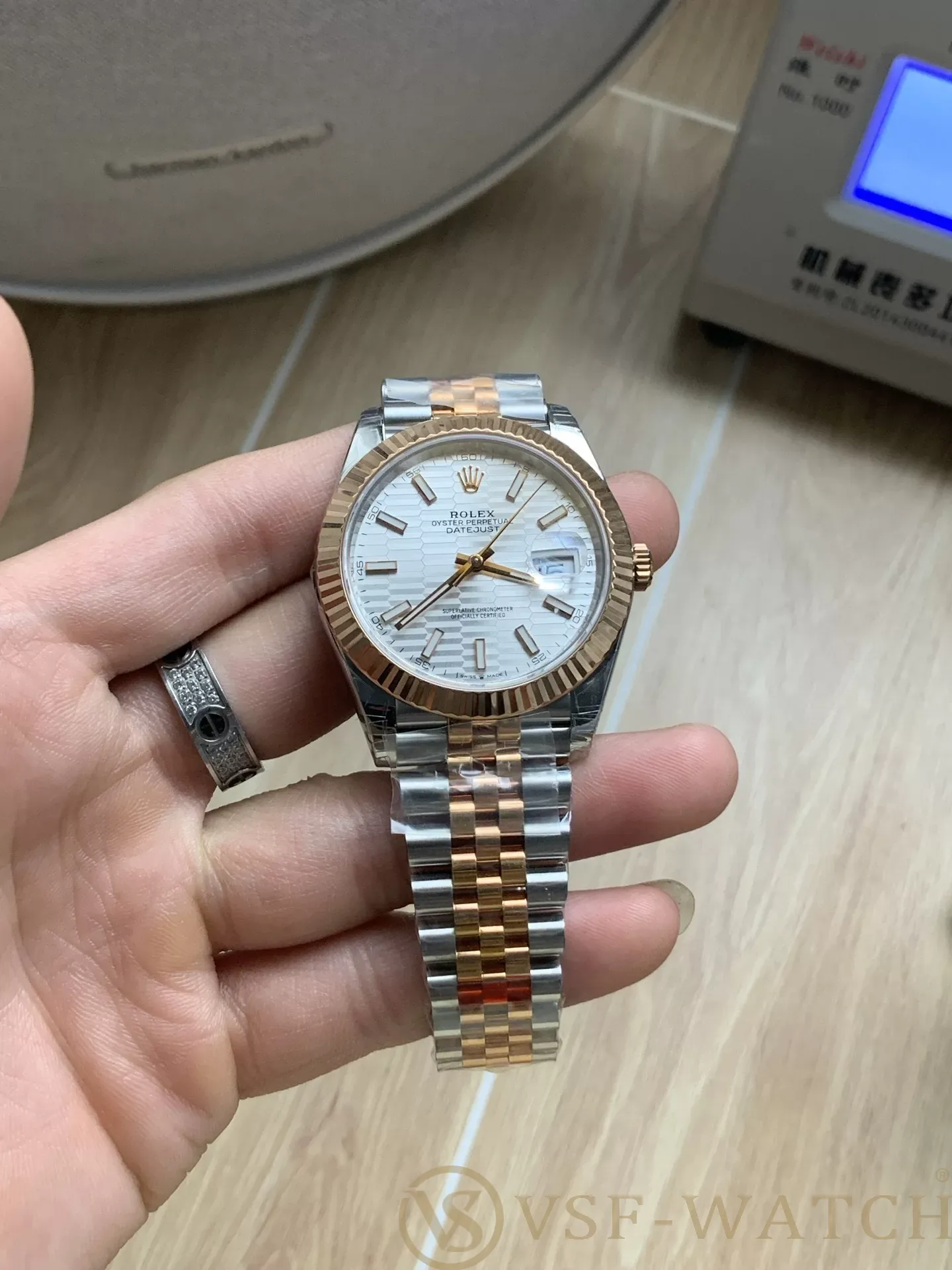 VSF Watch Rolex Datejust 41mm Two-Tone Rose Gold Silver Flut