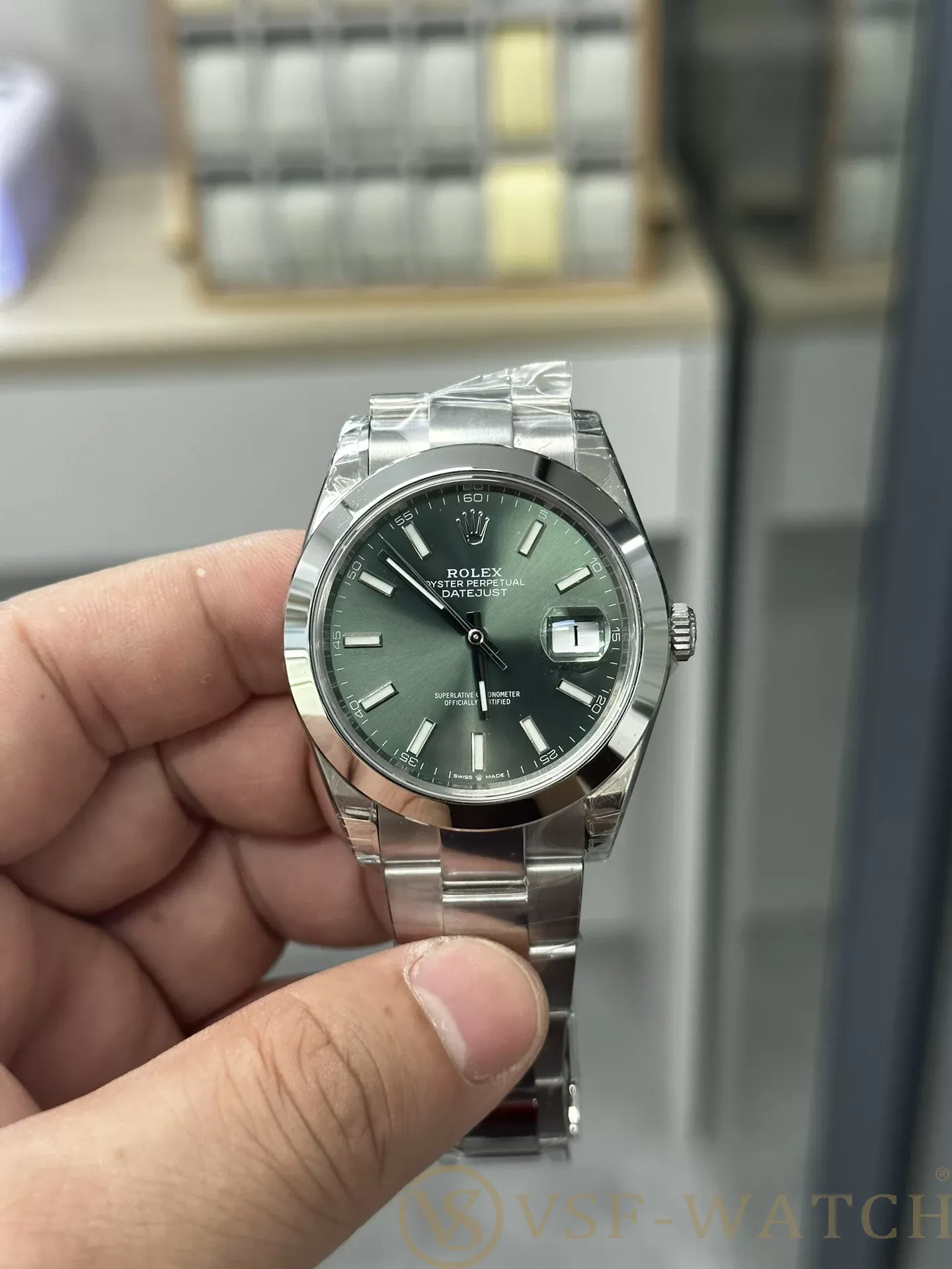 VS Factory Rolex Datejust 41mm Mint Green Sunburst Dial Smoo