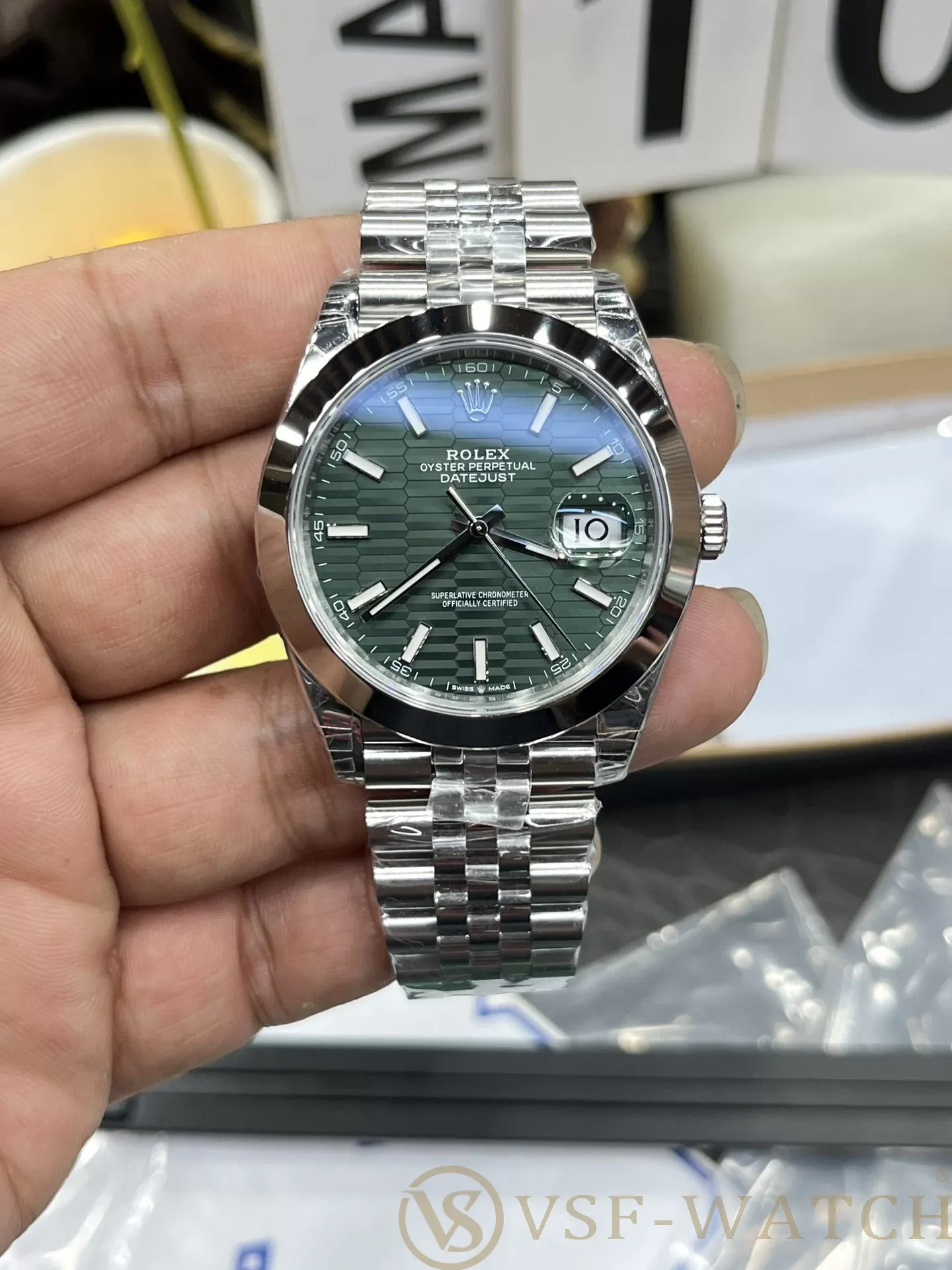 VSF Watches Rolex Datejust 41mm Green Fluted Motif Dial Smoo
